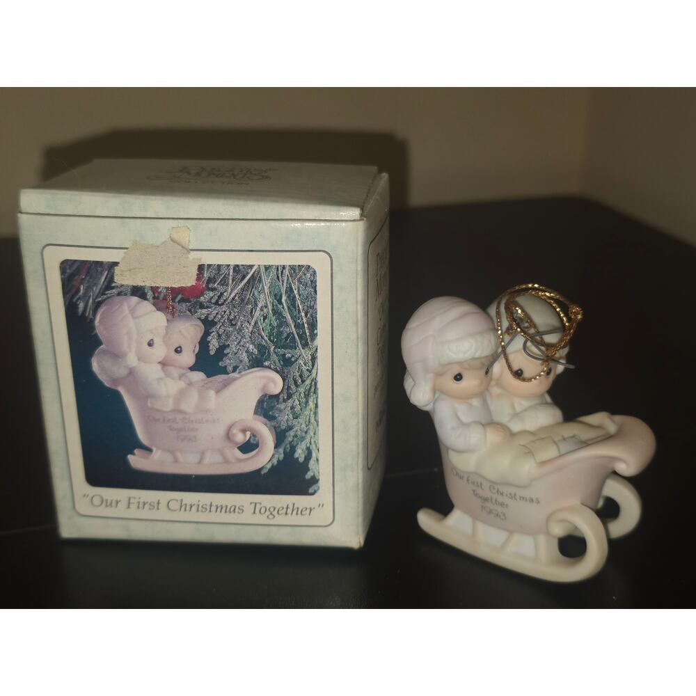 Precious Moments‎ Our First Christmas Together Sleigh Ornament 1993 530506